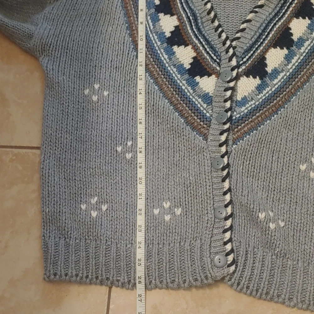 VTG Backroad Blues Hand Knit Cardigan Women's Size 24W